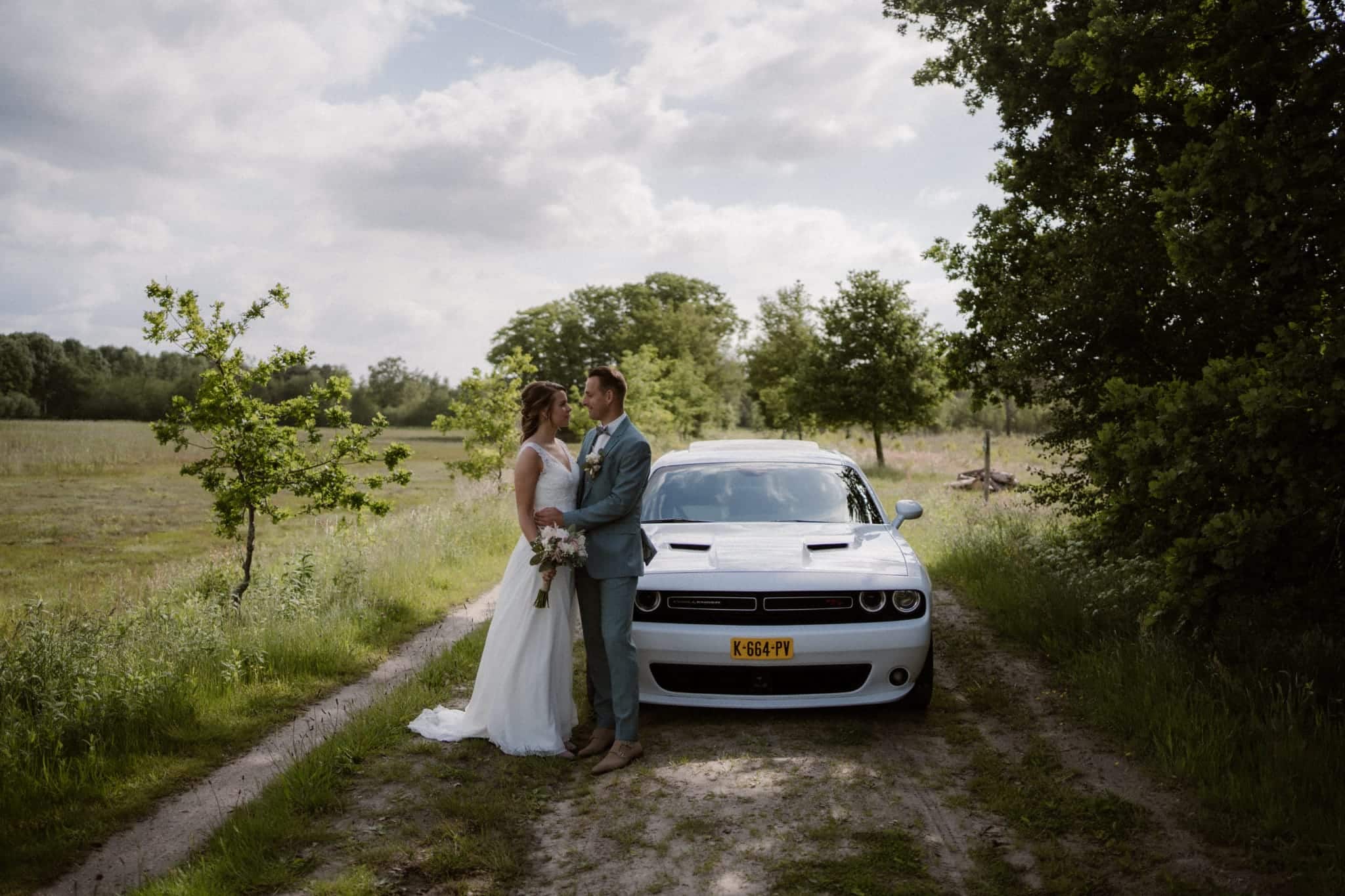 Dodge Challanger trouwauto huren