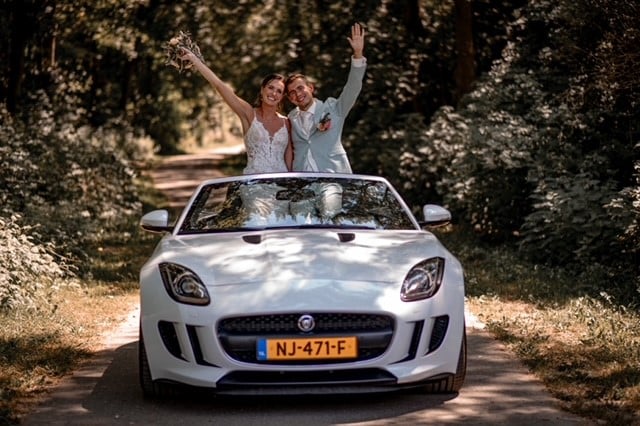 Jaguar f-type cabrio huwelijk